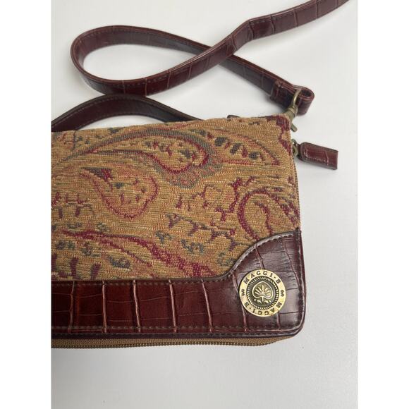 VTG NWOT Maggie B Womens 90s Paisley Tapestry Fabric Wallet Street Style Chic - Picture 3 of 11